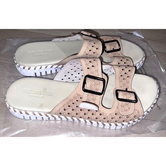 Ilse Jacobsen Tulip Double Buckle Strap Sandals Latte Womens Size 40 US 10 - Picture 3 of 9